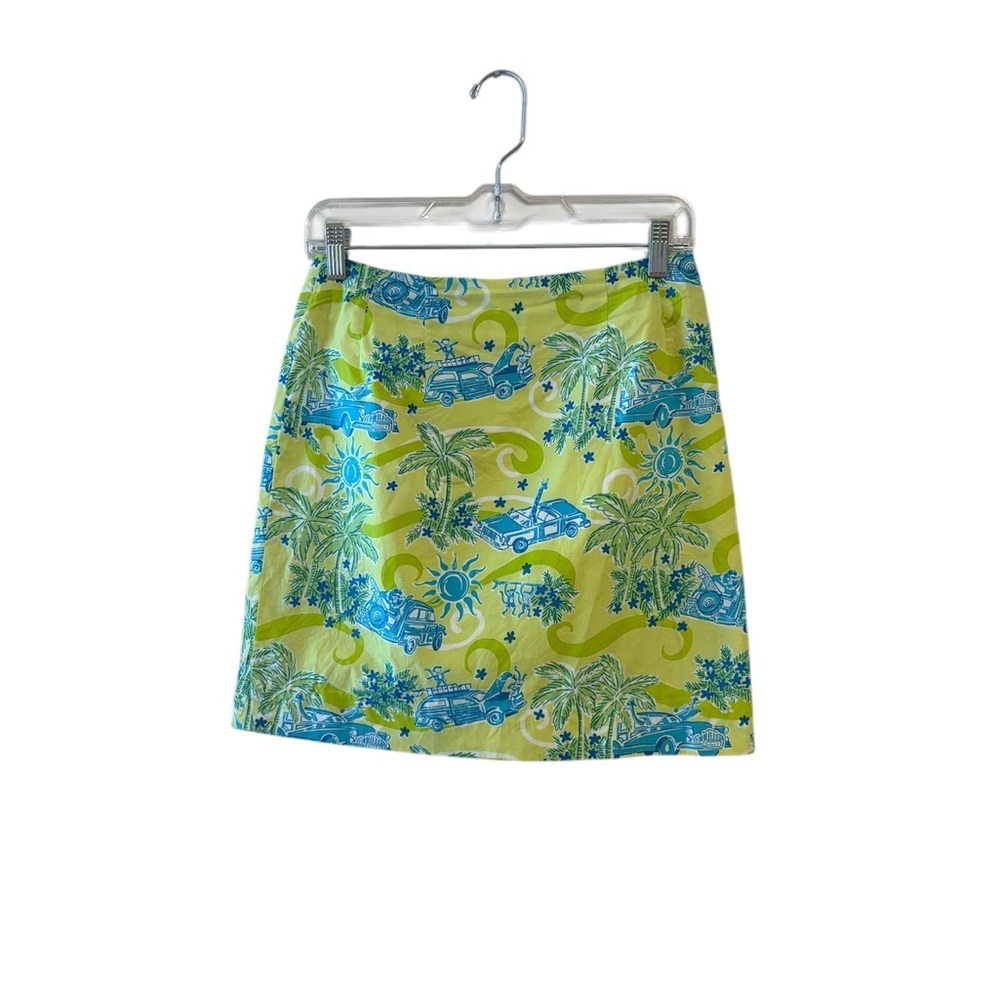 Lilly Pulitzer Vintage Cruisin’ Print Cotton Skirt Size 2